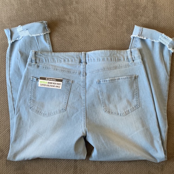 d.jeans Recycled Denim High Waist Cuffed Girlfriend Ankle Size 16 NWT - Picture 4 of 14